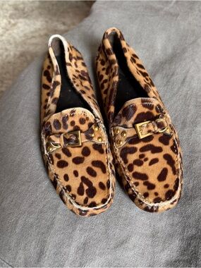 Prada leopard pattern, fur loafers